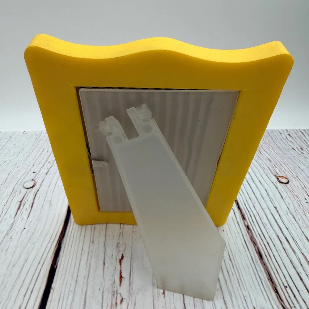 Yellow Celestial Ghost Art Print Decoupage in Upcycled Plastic Frame 5x7